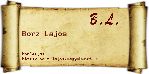 Borz Lajos névjegykártya